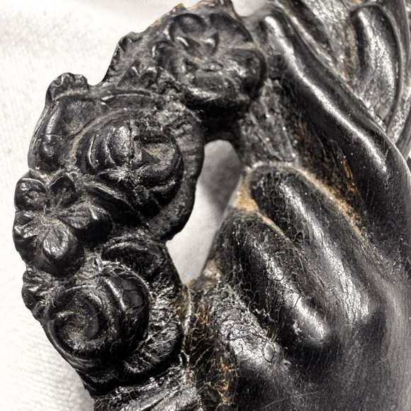 Antique Brooch Mourning victorian gutta percha love token - Picture 16 of 16